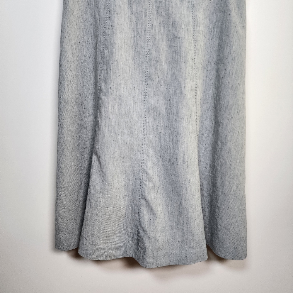 Tailored Rebecca Taylor Grey Linen Blend Sleeveless Career Office Dress 8 - Picture 6 of 14